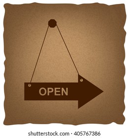 Open sign. Vintage effect
