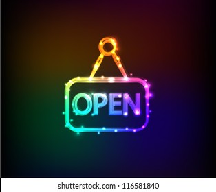 Open sign,Abstract,Vector