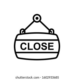 Open Signboard Illustration Icon. vector outline symbol.