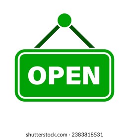 Open signboard. Shop OPEN. Vector.