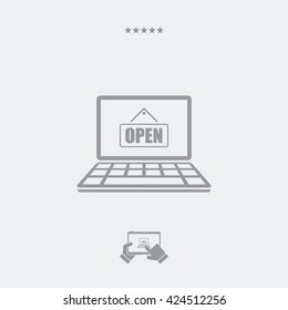 "Open" signboard store icon