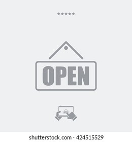 "Open" signboard store icon