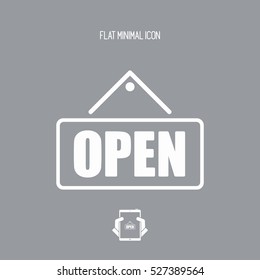 "Open" signboard store icon