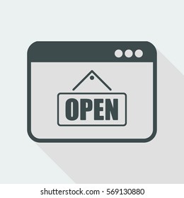 "Open" signboard store icon