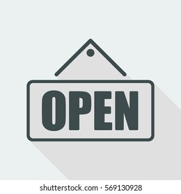 "Open" signboard store icon