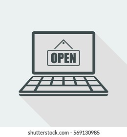 "Open" signboard store icon