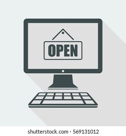 "Open" signboard store icon