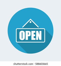 "Open" signboard store icon