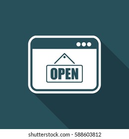 "Open" signboard store icon