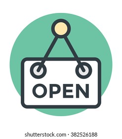 Open Signboard Vector Icon
