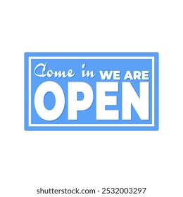 Ilustración vectorial abierta del letrero, Vector abierto simple del letrero de la tienda aislado en un fondo blanco