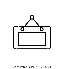 Open Signboard Vector Line Icon. illustration Style EPS 10 File