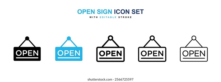 Open signs vector collection pack