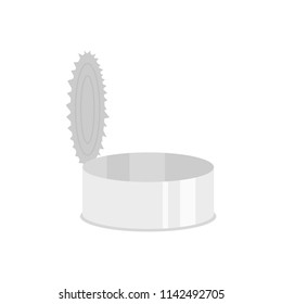 Open silver tin can icon. Flat illustration of open silver tin can vector icon for web isolated on white