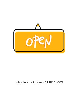 Open singboard isolated on white background. Vector illustration.