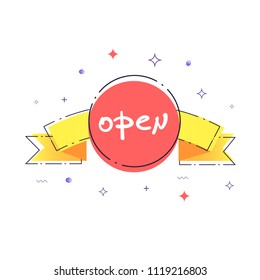 Open singboard isolated on white background. Vector illustration.