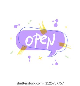 Open singboard isolated on white background. Vector illustration.