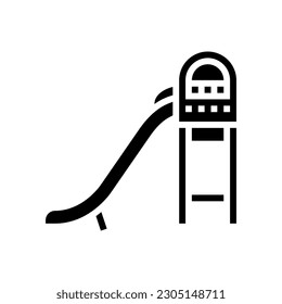 open slide park outdoor kid play glyph icon vector. open slide park outdoor kid play sign. isolated symbol illustration