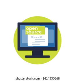 Open Source Code Vector Flat Icon