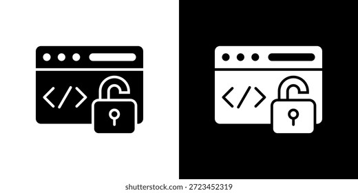 Open Source icon black and white filled.