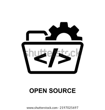 Open source icon isolated on white background vector illustration.