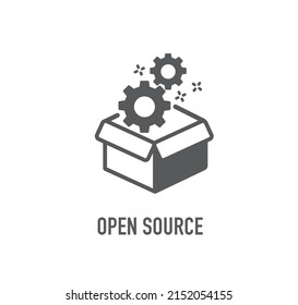 Open Source Icon. Software With Open Code. Vector Illustration