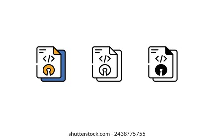 Open Source icons vector stock illustration