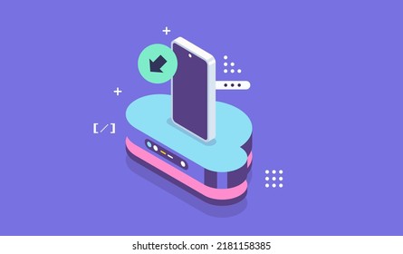 Open source vector illustration. Programming language concept. Developer protocol platform interface with code information. Digital software script.