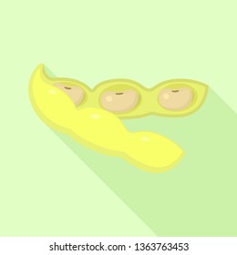 Open soybean icon. Flat illustration of open soybean vector icon for web design