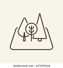 Open space design line icon. Park, tree, forest. Woods concept. Can be used for topics like landscape, summer, nature