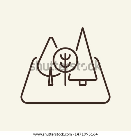 Open space design line icon. Park, tree, forest. Woods concept. Can be used for topics like landscape, summer, nature