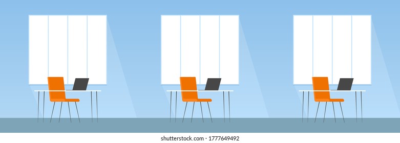 Büro für offene Räume. Vektorgrafik.
