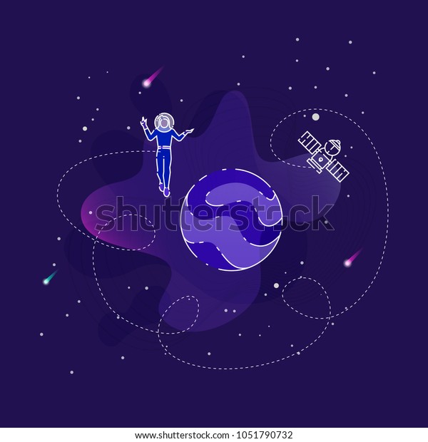 Open Space Scene K Stock Vector (Royalty Free) 1051790732 | Shutterstock