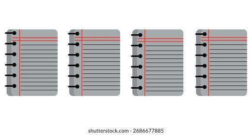 
Cuaderno espiral abierto con las páginas en blanco aisladas en fondo transparente