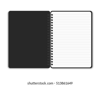 open Spiral notebook with lined