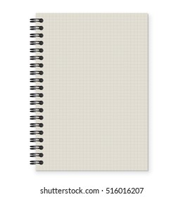 open Spiral notebook with lined isolated on white vector