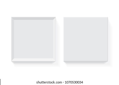 open square white box mock up vector