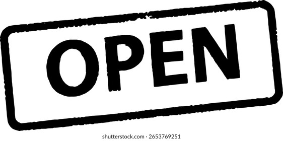 OPEN stamp. Grunge vector seal. Open grunge vector illustraion