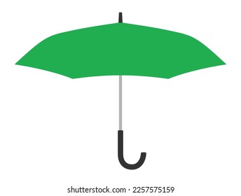 Open stick umbrella on white background