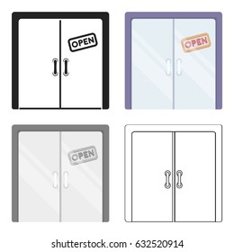 Open store icon in cartoon style isolated on white background. E-commerce symbol stock vector illustration.