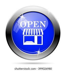 Open store icon. Internet button on white background. EPS10 vector
