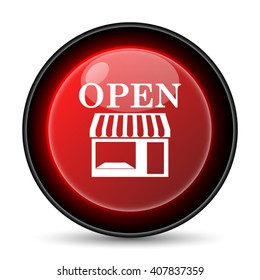 Open store icon. Internet button on white background. EPS10 vector