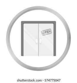 Open store icon in monochrome style isolated on white background. E-commerce symbol stock vector illustration.