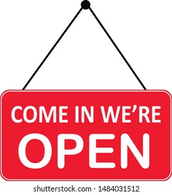 open store icon on white background. flat style. open door icon for your web site design, logo, app, UI. open label symbol. Come In We are Open sign. 