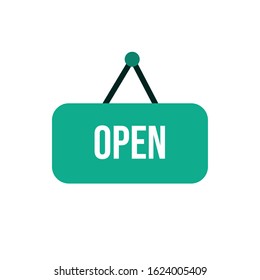 open store label hanging icon vector illustration design