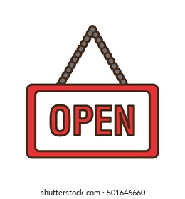 open store label isolated icon vector illustration design