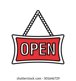 open store label isolated icon vector illustration design