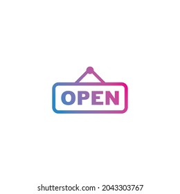 Open store outline gradient icon vector