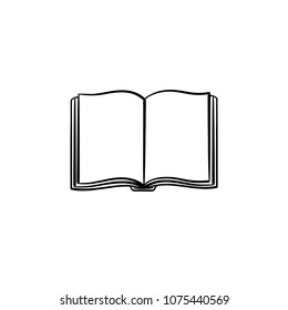Open student book hand drawn outline doodle icon. Vector sketch illustration of open student book for print, web, mobile and infographics isolated on white background.