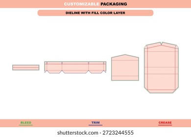 Open style rigid gift box dieline featuring luxury structural accuracy developed for premium presentation boxes and professional packaging layout execution
